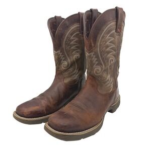 Durango Rebel Western Boots Men 12 Brown Waterproof Square Toe Leather DDB0122
